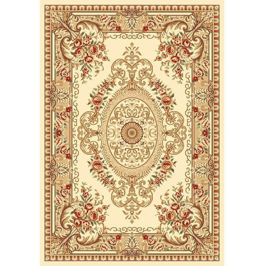 Oval Print Floral Living Room Carpet - NOFRAN