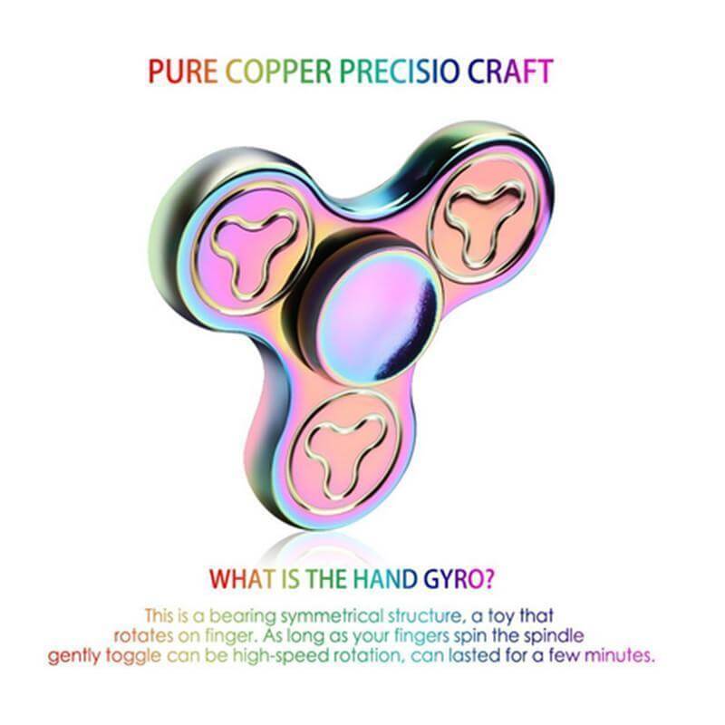 Rainbow Fidget Spinner Gyro Colorful Hand Toy Tri - NOFRAN
