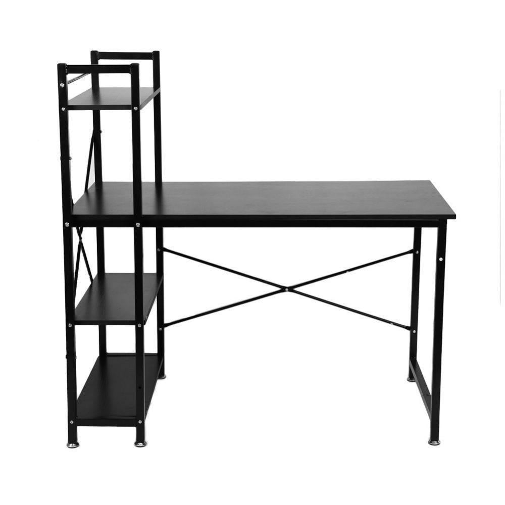 Stainless Steel Computer Desk PC Table Functional Home Bookcase Shelf 4 Tiers Bookcase Shelves - NOFRAN