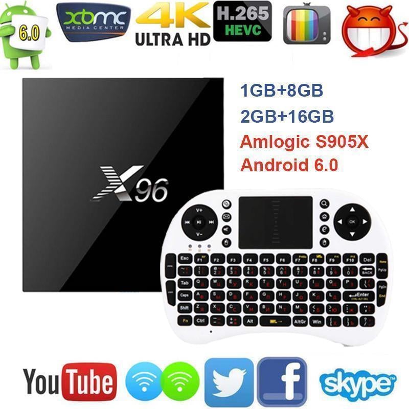 TV Box Android 6.0 2GB RAM 16GB ROM WIFI and a Keyboard - NOFRAN