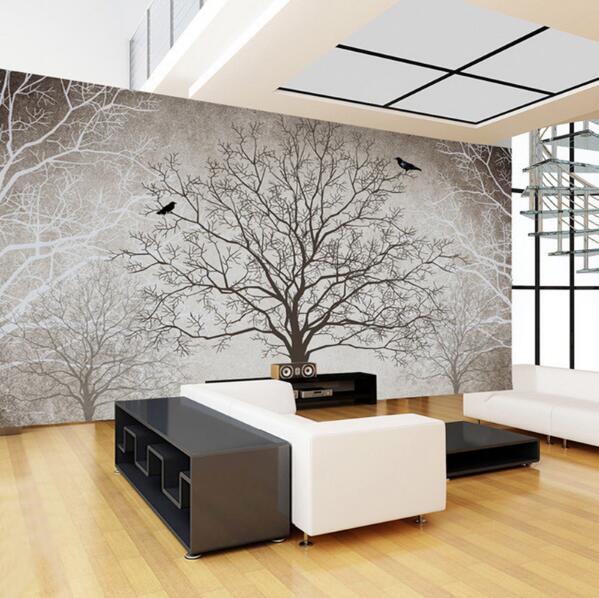 Tree With Birds Mural Wallpaper - NOFRAN