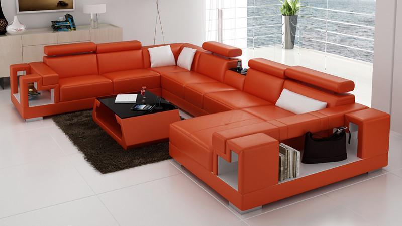 U-Shaped Leather Sofa - NOFRAN