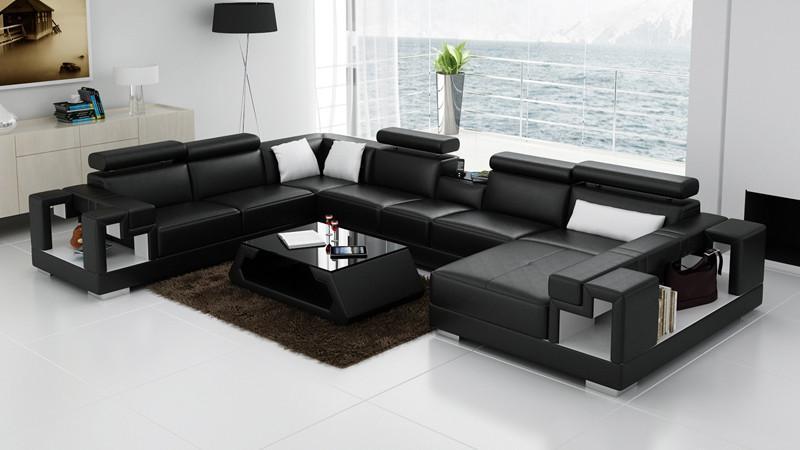 U-Shaped Leather Sofa - NOFRAN