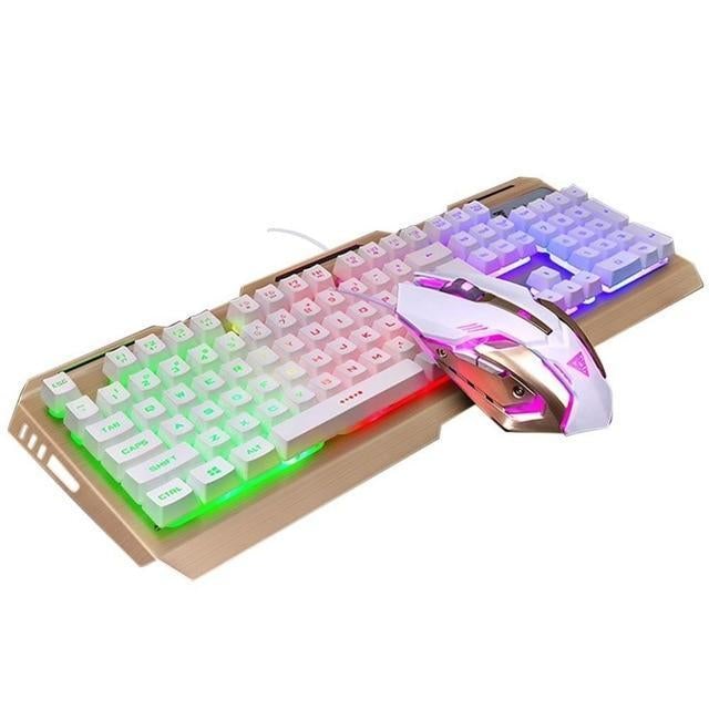 VKTECH 104 keys Gaming Mechanical Keyboard Mouse Set USB Wired Ergonomic RGB Backlight Keyboard Mice Combo For Laptop Desktop PC - NOFRAN