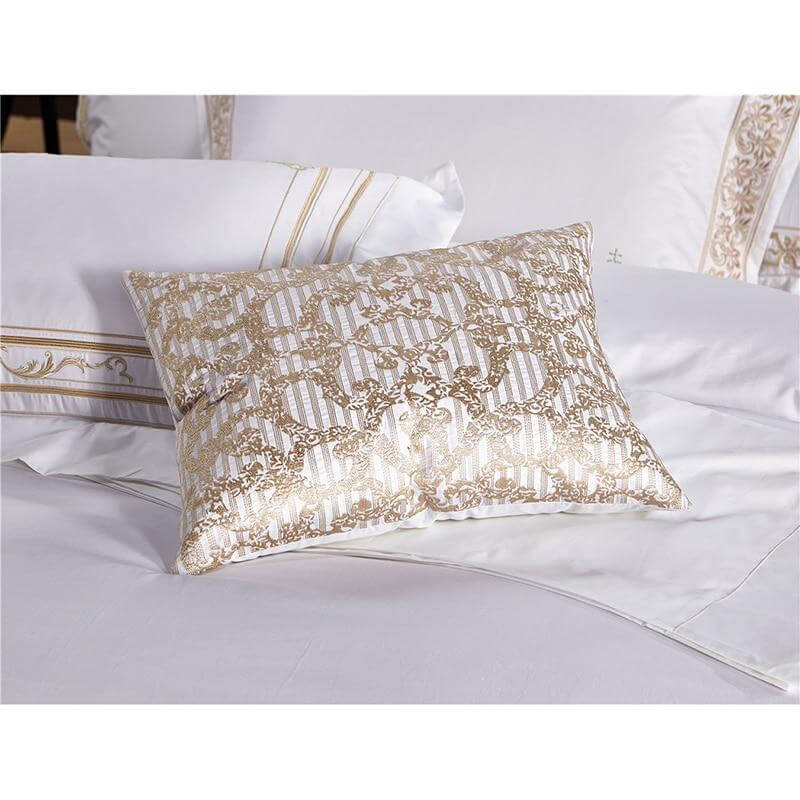 Crown Embroidered White Bedding Sets - NOFRAN