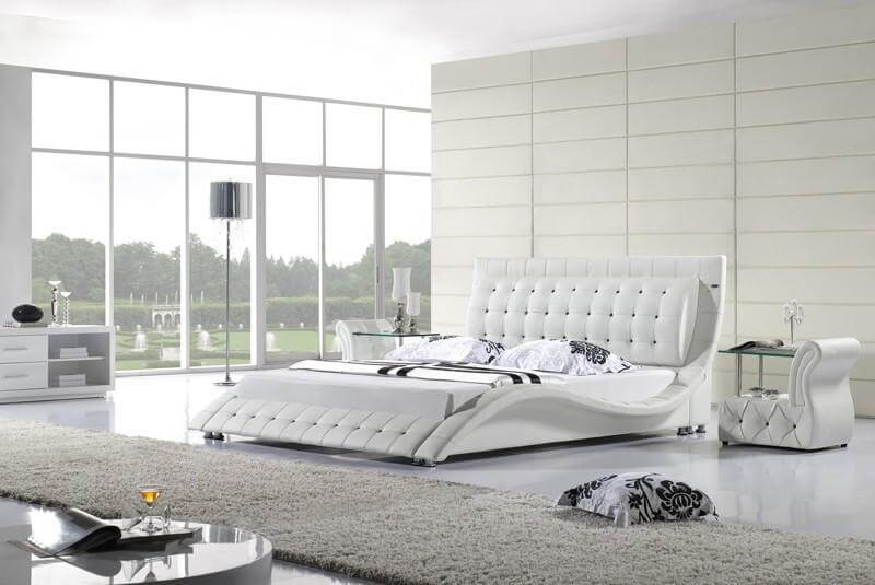 Curvy Luxury Leather Bed - NOFRAN